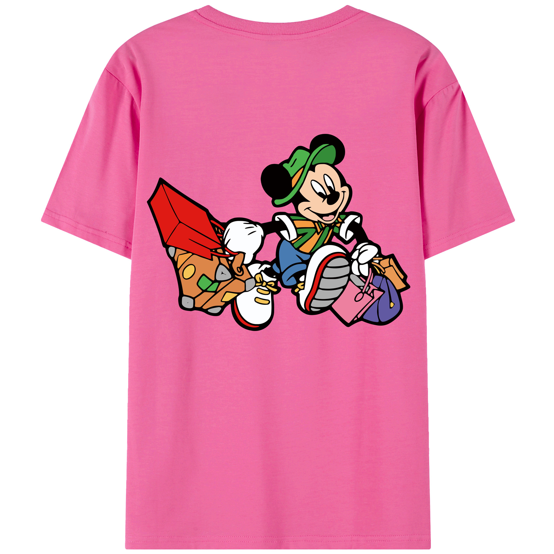 （画像用） ミッキーマウス Mickey Mouse レディース半袖Tシャツ(バックプリント)